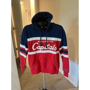 Mitchell & Ness Washington Capitals NHL Hockey Head Coach Pullover Hoodie Size L